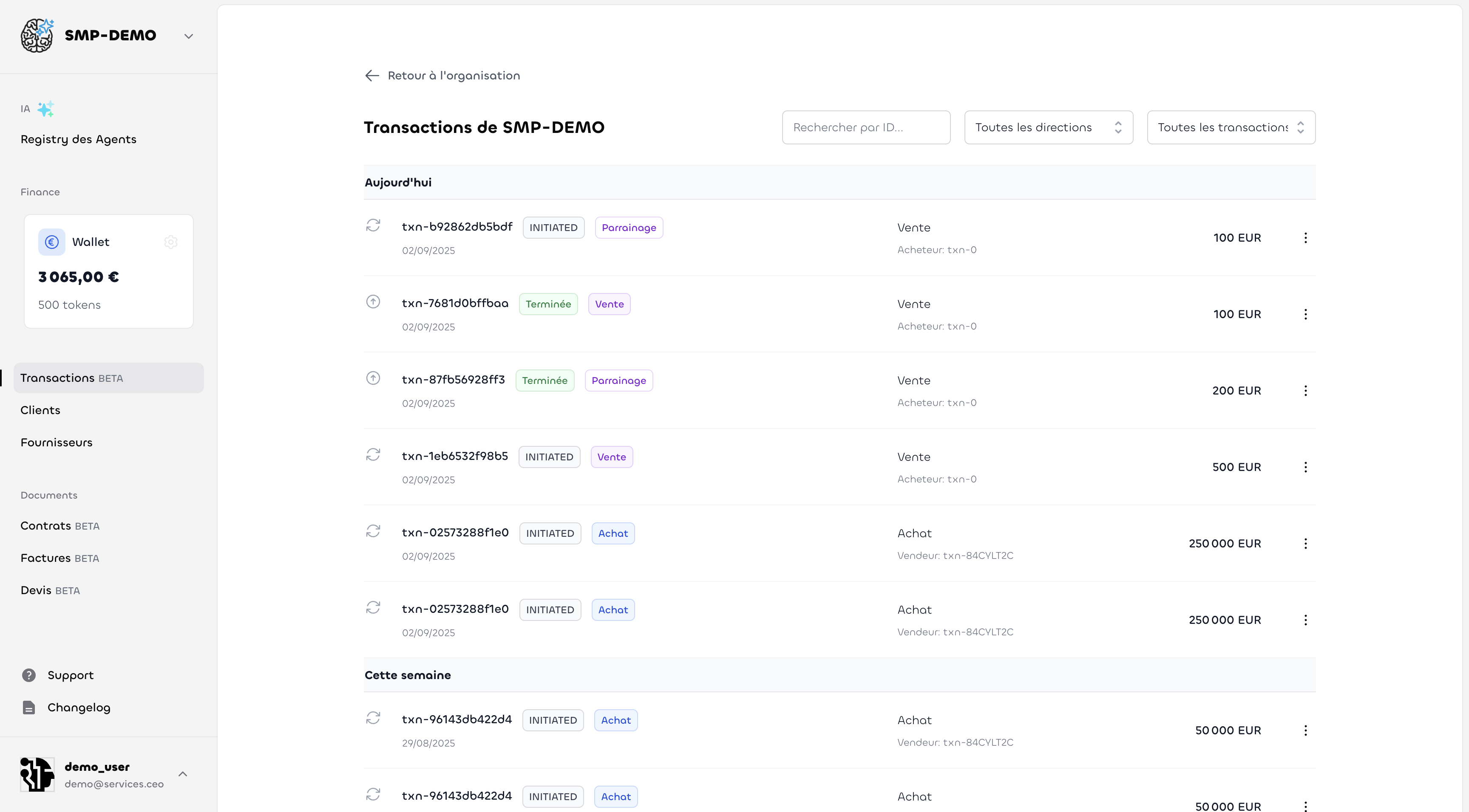 Capture d'écran de la fonctionnalité Suivi de Vos Fileuls 